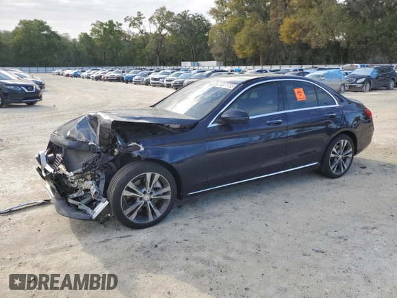 2016 Mercedes-Benz C 300 with VIN WDDWF4JB7GR145676, listed as a Copart auction lot 50071765 with 43,350 mi miles and Salvage Title. Bid and sale history available at carsss.com. Image 1.