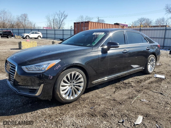 2019 Genesis G90 5.0L Ultimate with VIN KMHG54JH5KU050461, listed as a Copart auction lot 48033815 with 95,057 mi miles and Salvage Title. Bid and sale history available at carsss.com. Image 1.