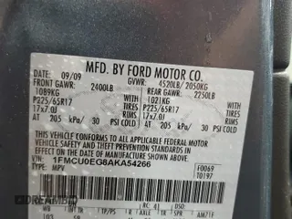 2010 Ford Escape Limited with VIN 1FMCU0EG8AKA54266, listed as a Copart auction lot 59367135 with 123,598 mi miles and Salvage title. Bid and sale history available at DreamBid. Image 13.