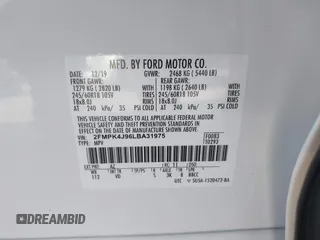 2020 Ford Edge SEL with VIN 2FMPK4J96LBA31975, listed as a IAAI auction lot 41727923 with 65,972 mi miles. Bid and sale history available at carsss.com. Image 9.