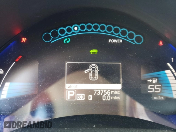 2015 Nissan LEAF SV with VIN 1N4AZ0CP4FC318011, listed as a Copart auction lot 39341993 with 73,756 mi miles. Bid and sale history available at carsss.com. Image 9.