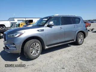 2020 Infiniti QX80 LUXE with VIN JN8AZ2NE0L9252099, listed as a Copart auction lot 48903275 with 88,500 mi miles and Salvage Title. Bid and sale history available at carsss.com. Image 1.