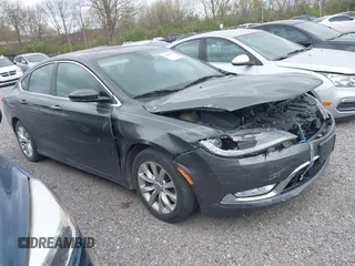 2015 Chrysler 200 C with VIN 1C3CCCCG6FN528429, listed as a IAAI auction lot 42048504 with 107,145 mi miles. Bid and sale history available at carsss.com. Image 1.