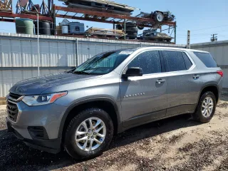 2021 Chevrolet Traverse LS with VIN 1GNERFKW5MJ243617, listed as a Copart auction lot 43853345 with 55,291 mi miles and Clean Title. Bid and sale history available at carsss.com. Image 1.