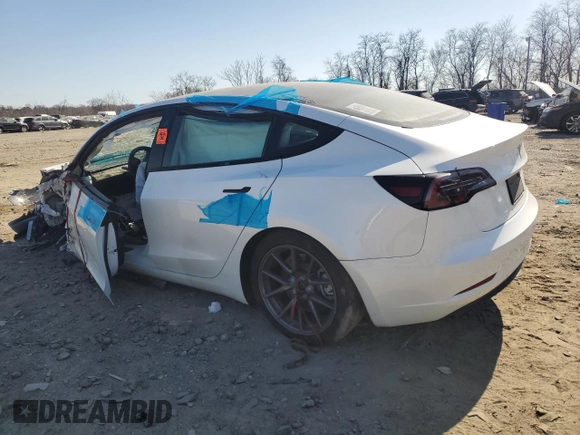 2023 Tesla Model 3 with VIN 5YJ3E1EA4PF566177, listed as a Copart auction lot 48504015 with Not Provided miles and Clean Title. Bid and sale history available at DreamBid. Image 2.