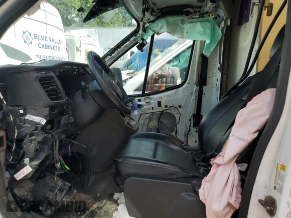 2021 Ford Transit with VIN 1FDBF8PG8MKA05168, listed as a Copart auction lot 59320854 with Not Provided miles and Salvage Title. Bid and sale history available at DreamBid. Image 7.