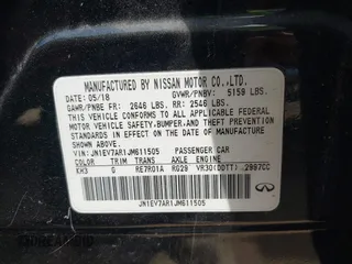 2018 Infiniti Q50 3.0t Luxe with VIN JN1EV7AR1JM611505, listed as a IAAI auction lot 42158718 with 111,495 mi miles. Bid and sale history available at carsss.com. Image 9.