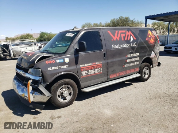 2019 Chevrolet Express Cargo Van with VIN 1GCWGAFG6K1287440, listed as a Copart auction lot 68916194 with 69,065 mi miles and Salvage Title. Bid and sale history available at carsss.com. Image 1.