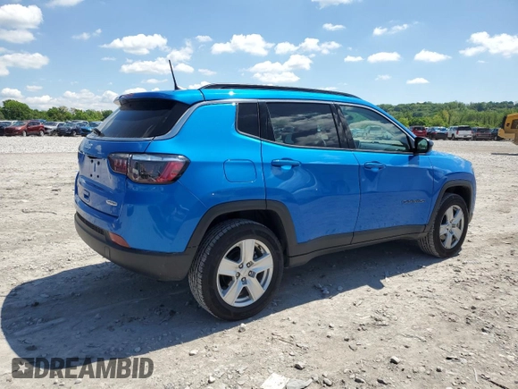2022 Jeep Compass Latitude z VIN 3C4NJDBB7NT127413, wystawiony jako Copart lot #55268415 z przebiegiem 34 966 mil mil oraz Szkoda całkowita • Salvage title. Historia ofert i sprzedaży dostępna na DreamBid. Obrazek 3.