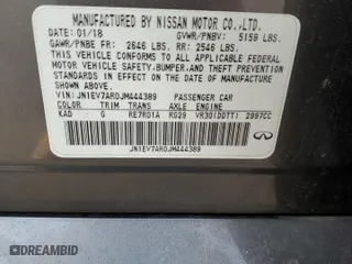 2018 Infiniti Q50 3.0t LUXE with VIN JN1EV7AR0JM444389, listed as a Copart auction lot 45236375 with 126,539 mi miles and Salvage Title. Bid and sale history available at carsss.com. Image 13.