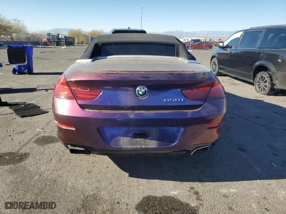 2012 BMW 6 Series 650i with VIN WBALZ3C50CC397706, listed as a Copart auction lot 89402265 with 92,186 mi miles and Salvage Title. Bid and sale history available at carsss.com. Image 6.