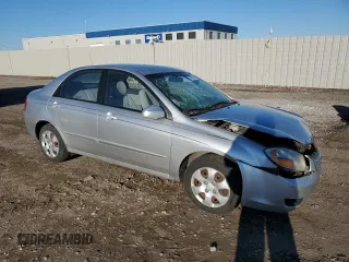 2008 Kia Spectra EX with VIN KNAFE121685507522, listed as a Copart auction lot 57908235 with 143,894 mi miles and Salvage title. Bid and sale history available at DreamBid. Image 4.