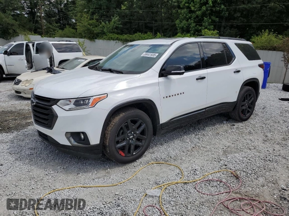 2020 Chevrolet Traverse Premier z VIN 1GNERKKW9LJ152034, wystawiony jako Copart lot #58441935 z przebiegiem 92 092 mil mil oraz Szkoda całkowita • Salvage title. Historia ofert i sprzedaży dostępna na DreamBid. Obrazek 1.