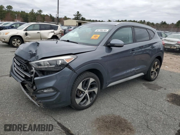 2017 Hyundai Tucson Sport with VIN KM8J3CA29HU495246, listed as a Copart auction lot 52799745 with 107,162 mi miles and Salvage Title. Bid and sale history available at DreamBid. Image 1.