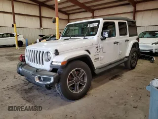 2023 Jeep Wrangler Sahara with VIN 1C4HJXEN1PW659600, listed as a Copart auction lot 85228074 with 21,623 mi miles and Salvage Title. Bid and sale history available at carsss.com. Image 1.