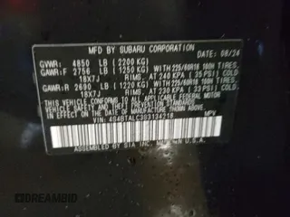 2025 Subaru Outback Onyx Edition with VIN 4S4BTALC3S3134218, listed as a Copart auction lot 87712865 with 939 mi miles and Salvage Title. Bid and sale history available at carsss.com. Image 13.