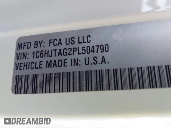 2023 Jeep Gladiator Sport с VIN 1C6HJTAG2PL504790, выставлен на аукционе IAAI как лот 42096857 с пробегом 51 741 миль миль и . История ставок и продаж доступна на DreamBid. Изображение 9.