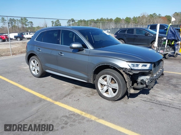 2018 Audi Q5 Premium Plus with VIN WA1BNAFY1J2245788, listed as a IAAI auction lot 41761858 with 76,571 mi miles. Bid and sale history available at carsss.com. Image 1.