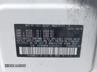 2016 Subaru Legacy Limited with VIN 4S3BNBN61G3059912, listed as a IAAI auction lot 42021738 with 78,113 mi miles and . Bid and sale history available at DreamBid. Image 9.