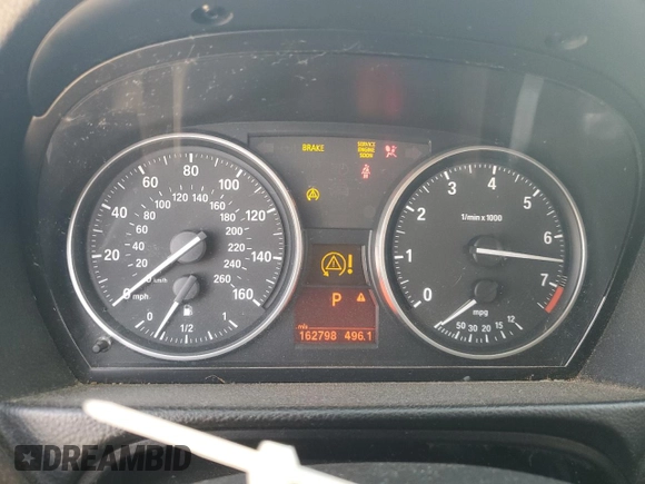 2011 BMW 3 Series 328i with VIN WBAPH7C57BE131212, listed as a Copart auction lot 49645615 with 162,798 mi miles and Salvage Title. Bid and sale history available at DreamBid. Image 9.