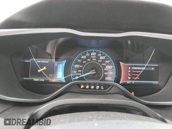 2016 Ford Focus Electric z VIN 1FADP3R45GL221550, wystawiony jako Copart lot #43874655 z przebiegiem 70 651 mil mil oraz Szkody całkowita. Historia ofert i sprzedaży dostępna na DreamBid. Obrazek 9.