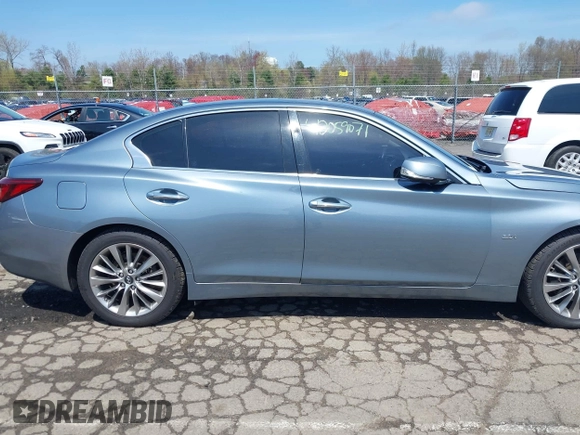 2019 Infiniti Q50 Luxe with VIN JN1EV7AR6KM550475, listed as a IAAI auction lot 42059071 with 79,534 mi miles and . Bid and sale history available at DreamBid. Image 13.