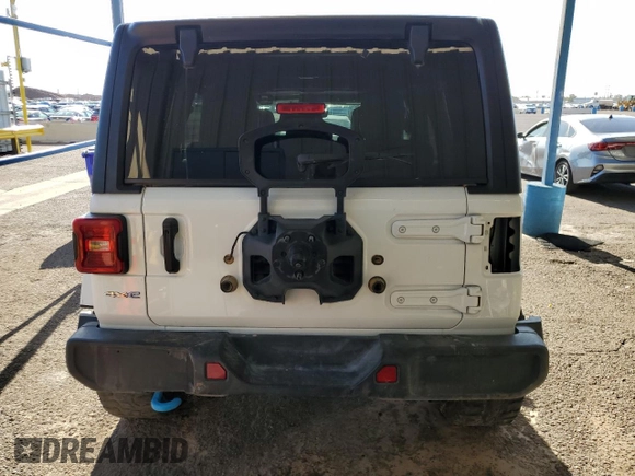 2023 Jeep Wrangler Sahara with VIN 1C4JJXP66PW642489, listed as a Copart auction lot 63671805 with Not provided miles and Clean title. Bid and sale history available at DreamBid. Image 6.
