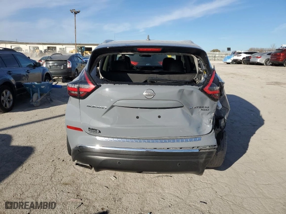 2023 Nissan Murano Platinum with VIN 5N1AZ2DS2PC107556, listed as a Copart auction lot 82420274 with 38,702 mi miles and Salvage Title. Bid and sale history available at carsss.com. Image 6.