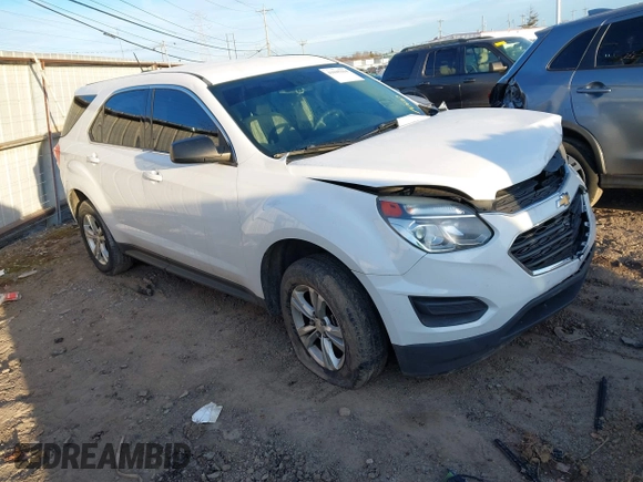 2016 Chevrolet Equinox LS with VIN 2GNALBEK7G6350624, listed as a IAAI auction lot 41045164 with 117,493 mi miles. Bid and sale history available at carsss.com. Image 1.