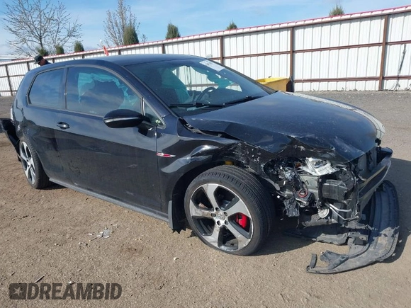 2015 Volkswagen Golf GTI S with VIN 3VWYT7AUXFM088823, listed as a IAAI auction lot 42021865 with 90,976 mi miles. Bid and sale history available at carsss.com. Image 1.