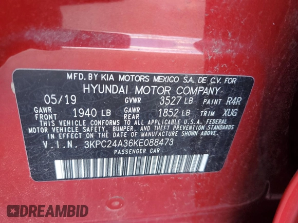 2019 Hyundai Accent SE with VIN 3KPC24A36KE088473, listed as a Copart auction lot 50649025 with 44,962 mi miles and Salvage Title. Bid and sale history available at carsss.com. Image 14.