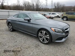 2017 Mercedes-Benz C 300 with VIN WDDWJ4JB3HF444647, listed as a Copart auction lot 47061125 with 48,172 mi miles and Salvage Title. Bid and sale history available at carsss.com. Image 4.
