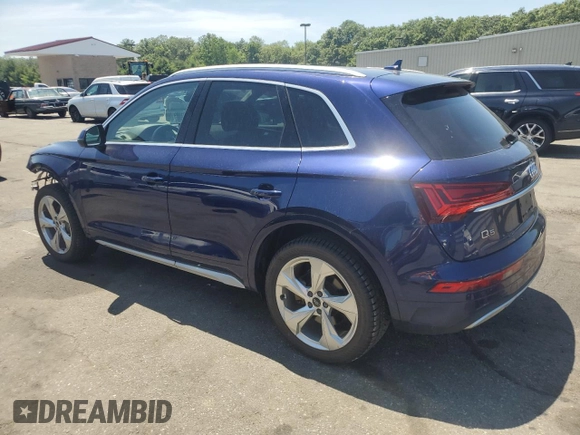 2021 Audi Q5 Premium Plus with VIN WA1BAAFY9M2108985, listed as a Copart auction lot 61656745 with 57,572 mi miles and Salvage title. Bid and sale history available at DreamBid. Image 2.