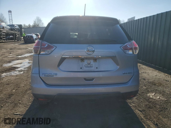 2016 Nissan Rogue SV with VIN KNMAT2MV3GP696657, listed as a Copart auction lot 43572145 with 120,728 mi miles and Salvage Title. Bid and sale history available at carsss.com. Image 6.