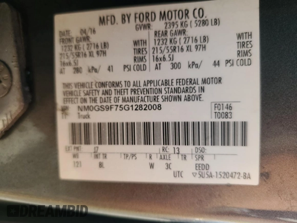 2016 Ford Transit Connect XLT с VIN NM0GS9F75G1282008, выставлен на аукционе Copart как лот 66620844 с пробегом 121 644 миль миль и Чистый • Clean title. История ставок и продаж доступна на DreamBid. Изображение 13.