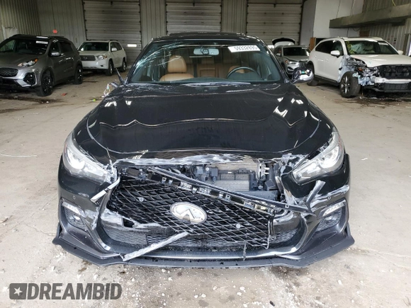 2021 Infiniti Q50 Signature Edition with VIN JN1EV7CR5MM752479, listed as a Copart auction lot 59332895 with 37,884 mi miles and Salvage title. Bid and sale history available at DreamBid. Image 5.