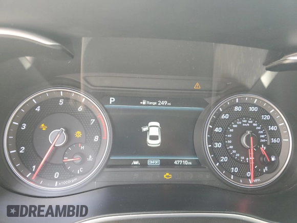 2019 Genesis G70 Advanced with VIN KMTG34LA7KU043961, listed as a Copart auction lot 60412685 with 47,710 mi miles and Salvage title. Bid and sale history available at DreamBid. Image 9.