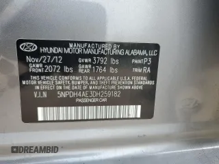 2013 Hyundai Elantra GLS с VIN 5NPDH4AE3DH259182, выставлен на аукционе Copart как лот 59868145 с пробегом 180 028 миль миль и Списание • Salvage title. История ставок и продаж доступна на DreamBid. Изображение 12.