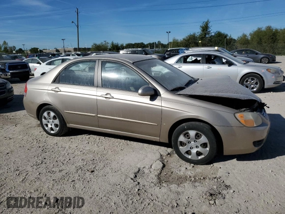2008 Kia Spectra EX with VIN KNAFE121985568301, listed as a Copart auction lot 74066674 with 91,240 mi miles and Salvage Title. Bid and sale history available at carsss.com. Image 4.