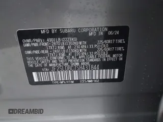 2025 Subaru Forester Premium with VIN JF2SLDBC7SH431844, listed as a IAAI auction lot 40820467 with 2,999 mi miles. Bid and sale history available at carsss.com. Image 9.