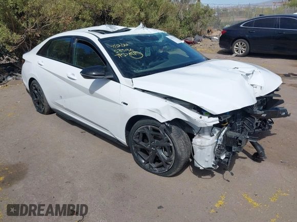 2025 Hyundai Elantra N Line z VIN KMHLR4DF5SU864350, wystawiony jako IAAI lot #42072593 z przebiegiem 7 092 mil mil oraz . Historia ofert i sprzedaży dostępna na DreamBid. Obrazek 1.