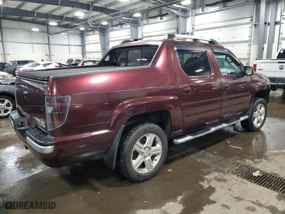 2010 Honda Ridgeline RTL with VIN 5FPYK1F59AB002068, listed as a Copart auction lot 45353325 with 157,260 mi miles and Salvage Title. Bid and sale history available at carsss.com. Image 3.