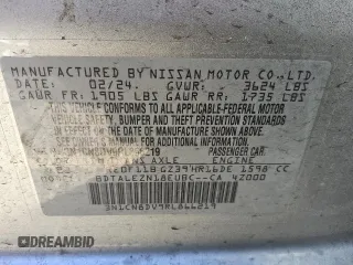 2024 Nissan Versa S with VIN 3N1CN8DV9RL866219, listed as a Copart auction lot 49858615 with 10,972 mi miles and Clean Title. Bid and sale history available at DreamBid. Image 12.