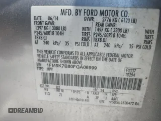 2015 Ford Explorer z VIN 1FM5K7B80FGA06999, wystawiony jako Copart lot #63941965 z przebiegiem 162 065 mil mil oraz Czysty tytuł • Clean title. Historia ofert i sprzedaży dostępna na DreamBid. Obrazek 13.