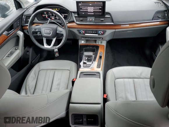 2021 Audi Q5 Premium Plus with VIN WA1BAAFY5M2100978, listed as a Copart auction lot 60649225 with 25,693 mi miles and Salvage title. Bid and sale history available at DreamBid. Image 8.