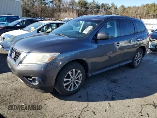 2013 Nissan Pathfinder SV with VIN 5N1AR2MM8DC670060, listed as a Copart auction lot 43708325 with 123,895 mi miles and Salvage Title. Bid and sale history available at carsss.com. Image 1.