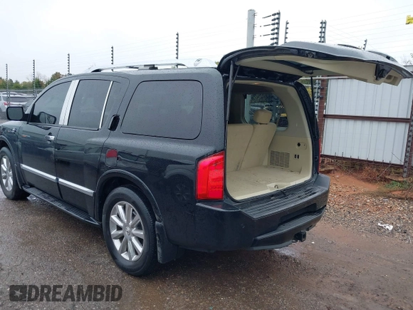 2008 Infiniti QX56 with VIN 5N3AA08D98N902382, listed as a IAAI auction lot 40817424 with 178,284 mi miles. Bid and sale history available at carsss.com. Image 3.