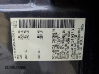 2010 Nissan Altima 2.5 S with VIN 1N4AL2AP1AC149333, listed as a Copart auction lot 42315585 with 108,940 mi miles and Salvage Title. Bid and sale history available at carsss.com. Image 12.