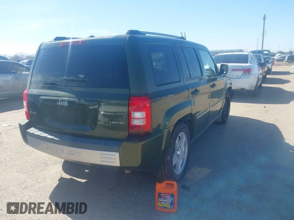 2008 Jeep Patriot Limited with VIN 1J8FF48W38D600811, listed as a IAAI auction lot 41417852 with 84,574 mi miles and . Bid and sale history available at DreamBid. Image 4.