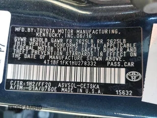 2017 Toyota Camry XLE with VIN 4T1BF1FK1HU278332, listed as a Copart auction lot 46861465 with 122,169 mi miles and Salvage Title. Bid and sale history available at carsss.com. Image 12.